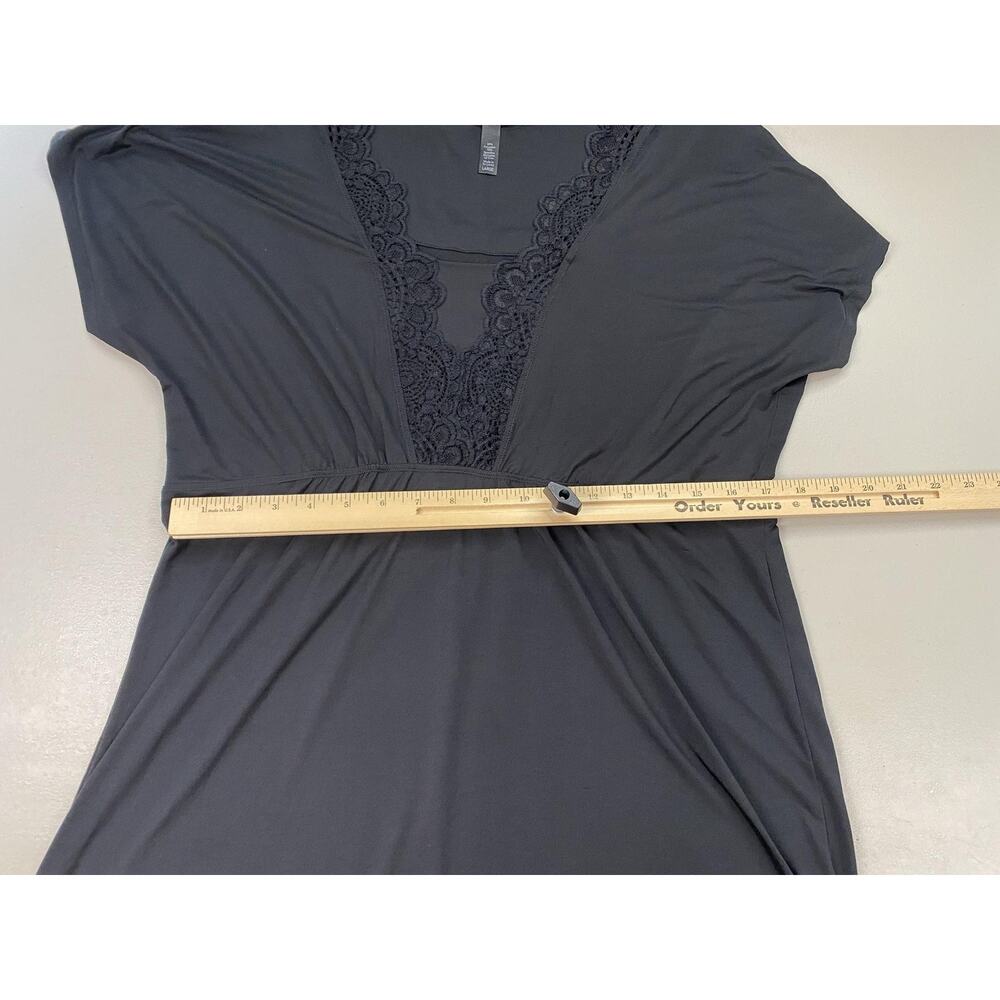 Soma Nightgown Womens Large Black Crochet Lace Short Sleeve Knit Chemise Lounge - Picture 6 of 9